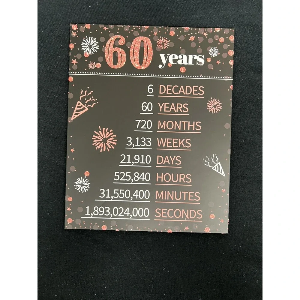Back in 1964 60th Birthday Decorations Centerpiece Rose Gold Black Party Sign‎